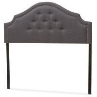 Baxton Studio BBT6564-Dark Grey-Full HB Cora and Contemporary Dark Grey Fabric Full Size Headboard